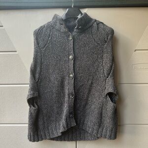 Theory - Women's Wool Blend Knit Sweater/Poncho in Grey